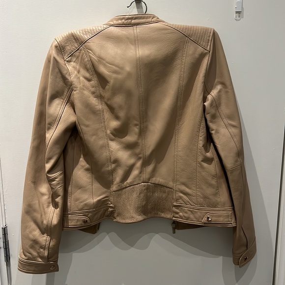 Cole Haan Beige Leather Jacket - XS - Picture 2 of 3